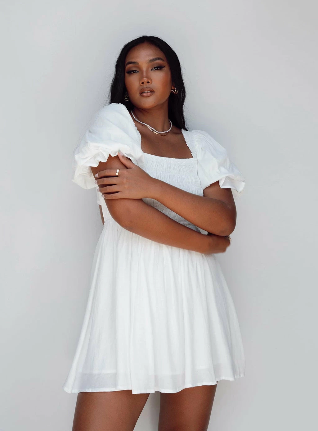 Princess Polly Dani Mini Dress White White