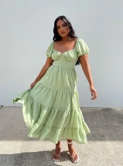 Princess Polly Danny Midi Dress Green Green