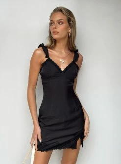 Princess Polly Emanuel Mini Dress Black Black
