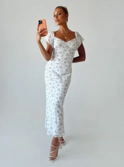 Princess Polly Hera Maxi Dress White Floral White