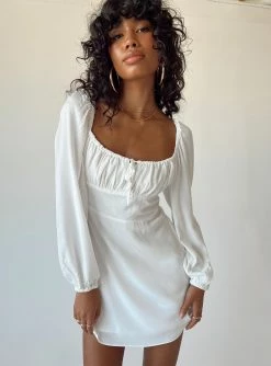 Princess Polly Lower Impact Elvira Mini Dress White White
