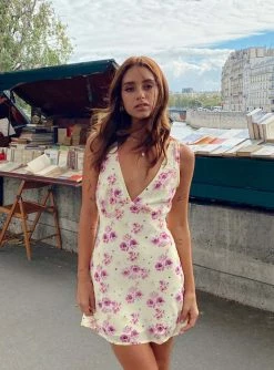 Princess Polly Nellie Mini Dress Yellow Floral Yellow Floral