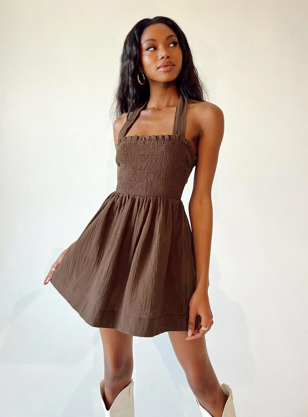 Princess Polly Rhea Mini Dress Brown Brown - Image 5