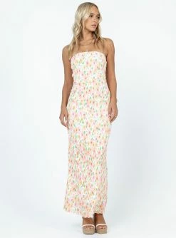 Princess Polly Tiarna Strapless Maxi Dress White / Floral White