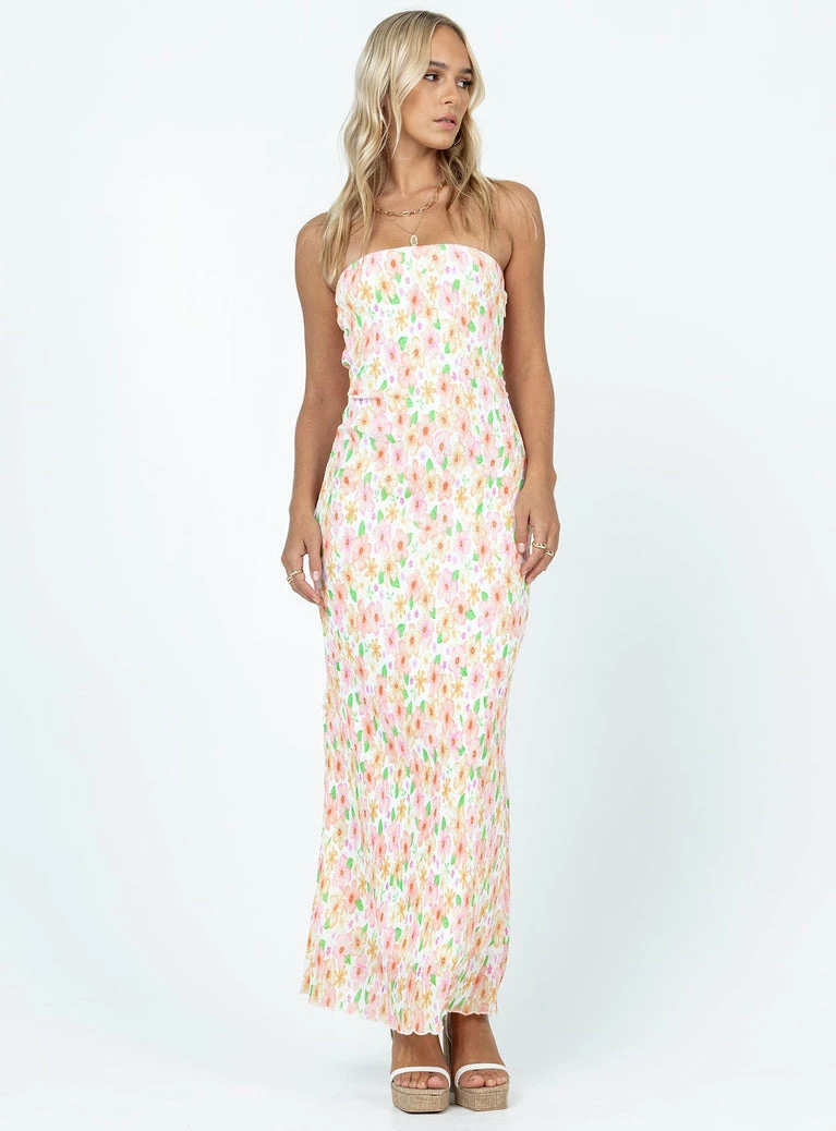 Princess Polly Tiarna Strapless Maxi Dress White / Floral White - Image 5