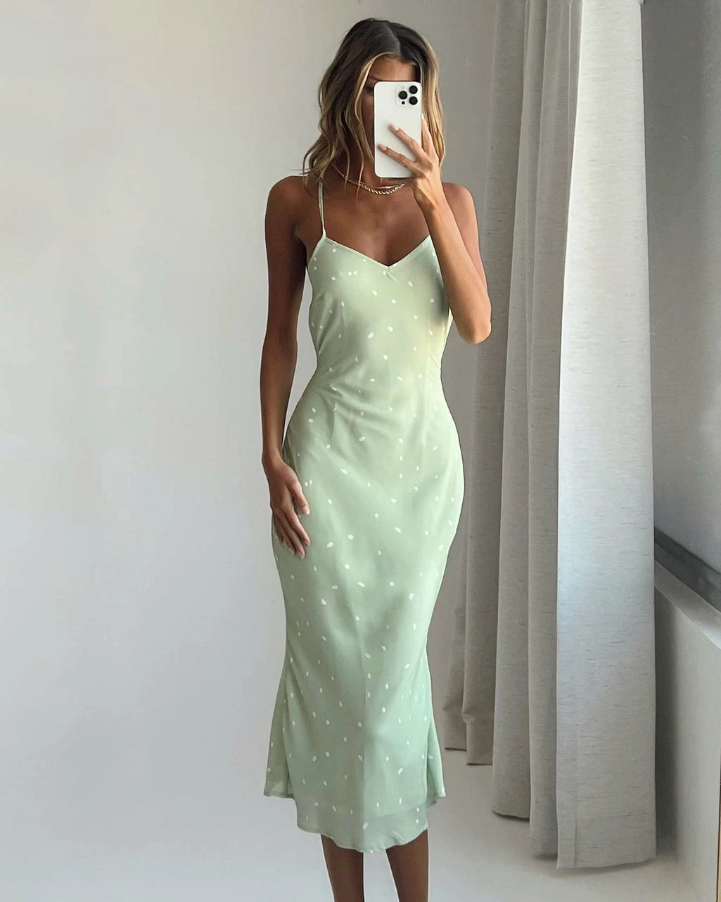 Princess Polly On Cloud Nine Midi Dress Green Green - Image 2