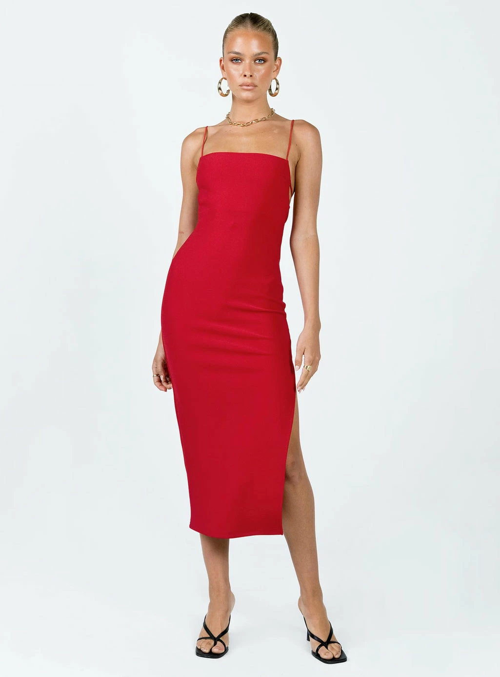 Princess Polly Anito Midi Dress Red Red