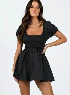 Princess Polly Everyday Sunshine Mini Dress Black Black
