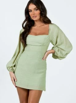 Princess Polly Warra Mini Dress Sage Sage