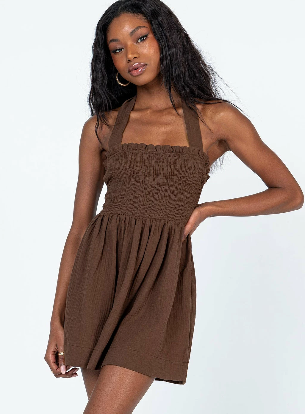 Princess Polly Rhea Mini Dress Brown Brown - Image 2