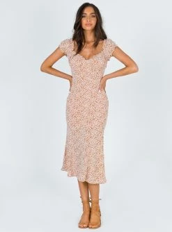 Princess Polly Just Like Heaven Midi Dress Beige