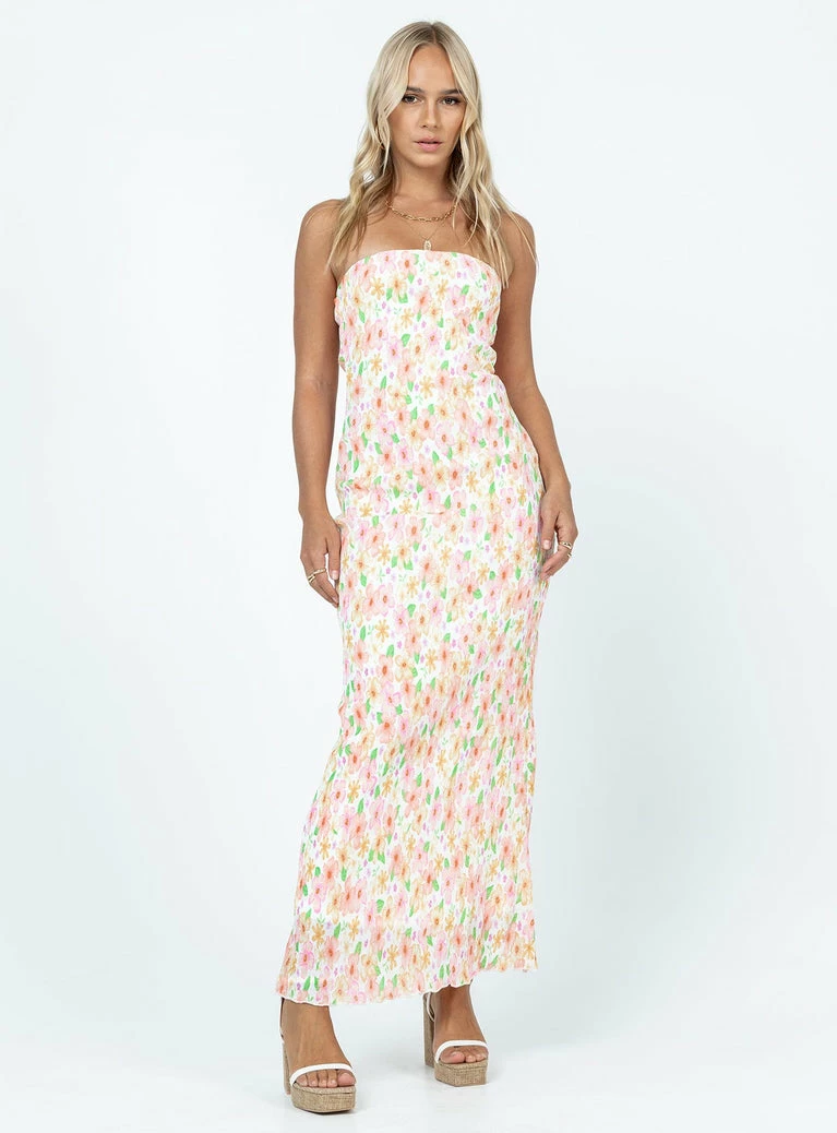 Princess Polly Tiarna Strapless Maxi Dress White / Floral White - Image 6