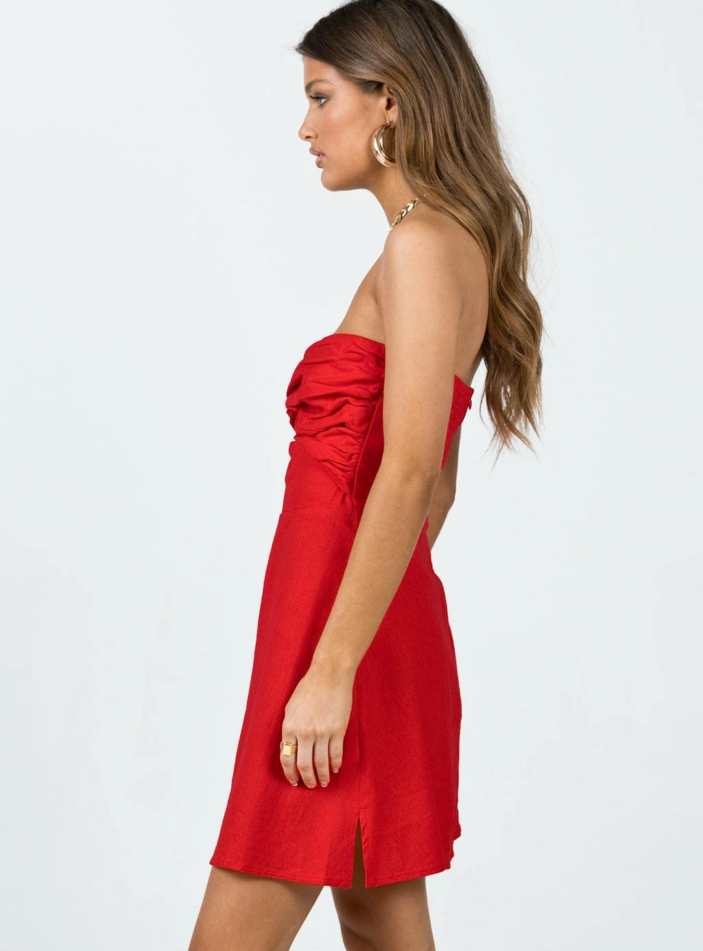 Princess Polly Falling For You Mini Dress Red Red - Image 4