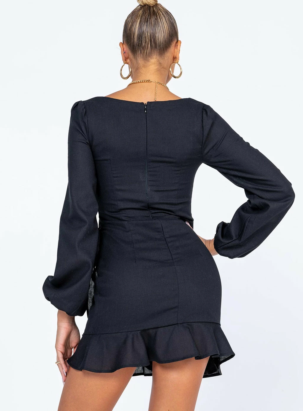 Princess Polly The Villa Mini Dress Black Black - Image 7