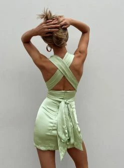 Princess Polly Lower Impact Katina Mini Dress Green Green