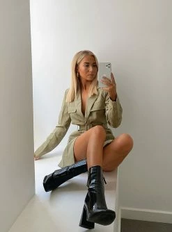 Lioness Steinway Mini Dress Green Green